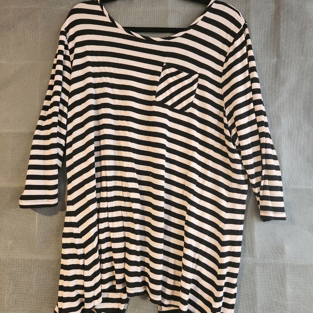 Molly & Isadora Striped Shirt Size 2X